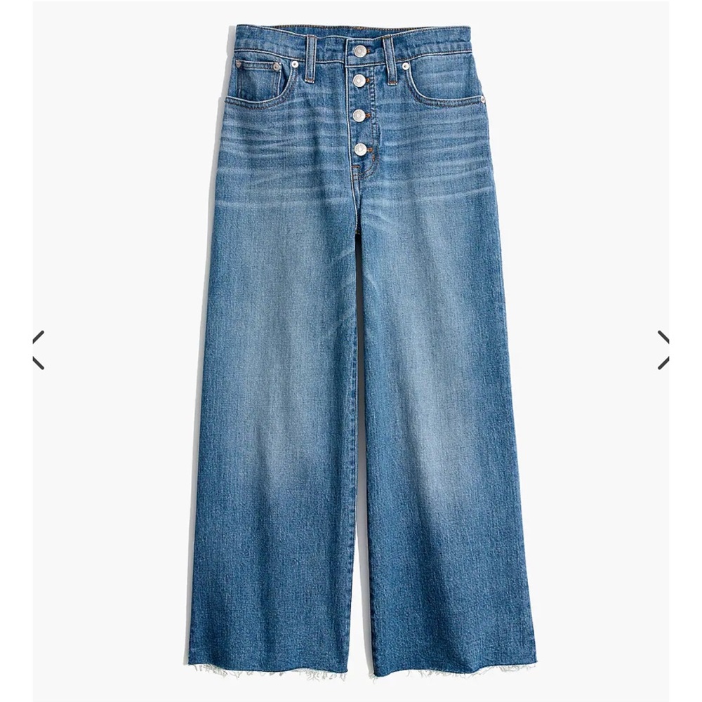 Madewell Wide-Leg Crop Jeans: Button-Front Edition Size 26